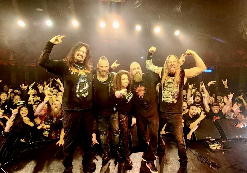 Laura Christine playing with DARK ANGEL in LA
